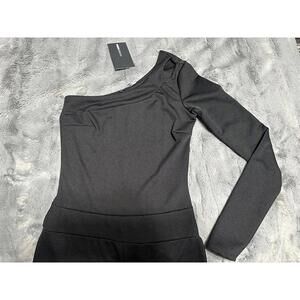 Nasty Gal One-Shoulder Black Wide-Leg Jumpsuit – Size Small (NWT)